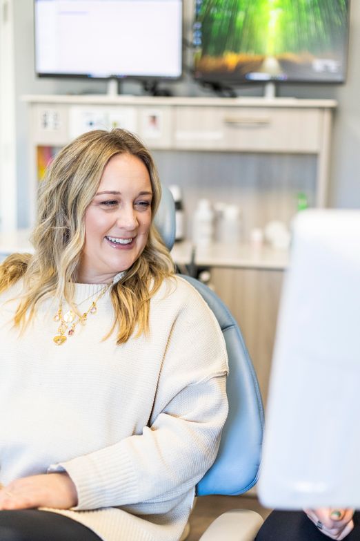 Close up of a bright white smile after professional teeth whitening treatment