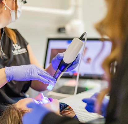 digital dental scanner in use